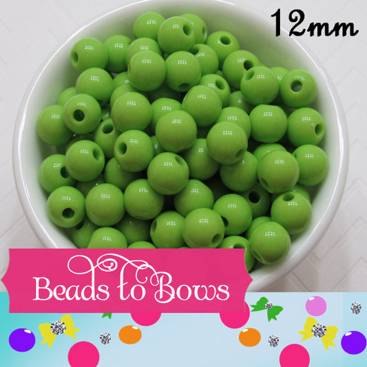 12mm Lime Bubblegum Beads -  50 Pack- 2.99 Beautiful colored Beads