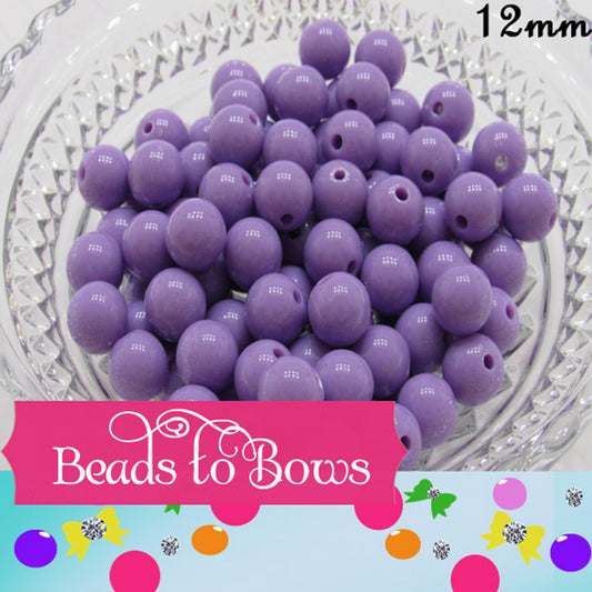 12mm Purple Bubblegum Beads, Gumball Purple Beads, Beading Supply