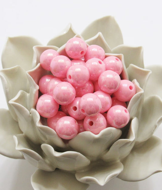 12mm AB Pink Bubblegum Beads, Rainbow Beads, Colorful Bubblegum Bead, Chunky Rainbow Bead, Gumball Beads, Chunky Necklace Bead Supply
