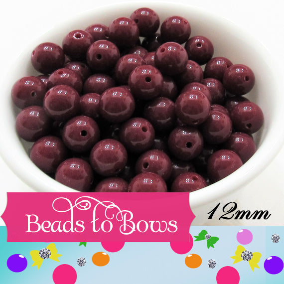 12mm Maroom Bubblegum Beads -  50 Pack- 2.99 Beautiful colored Beads