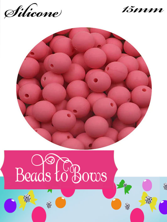 15mm Sakura Silicone Beads - Food Grade Round Beads for Keychains & Jewelry