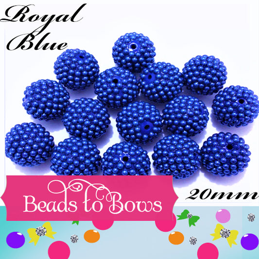 Rhinestone pearls 20mm Royal blue Pearl, Rhinestone beads, Bubblegum Pearls