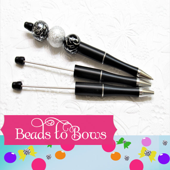 Beadable Pen Blanks, 3 for 5.00 DIY Bubblegum Beadable Pen Blanks, Mint Shimmer Beadable Pen, DIY Plastic Beadable Pens, Black Ink