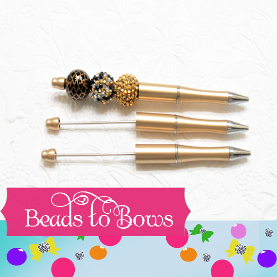 Beadable Pen Blanks, 3 for 5.00 DIY Bubblegum Beadable Pen Blanks, Mint Shimmer Beadable Pen, DIY Plastic Beadable Pens, Black Ink