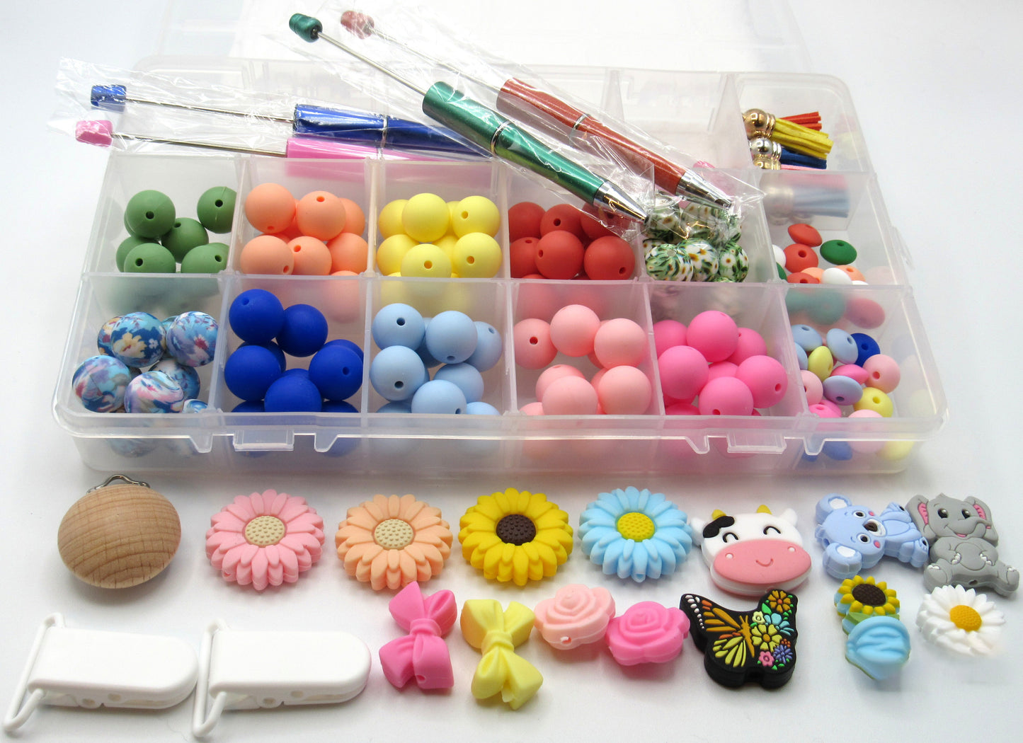 15mm Flower Garden Theme Beads in a Box