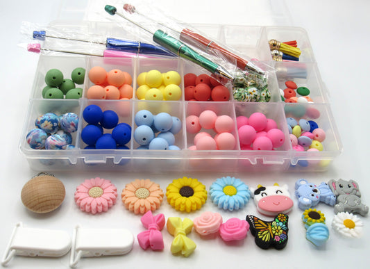 15mm Flower Garden Theme Beads in a Box