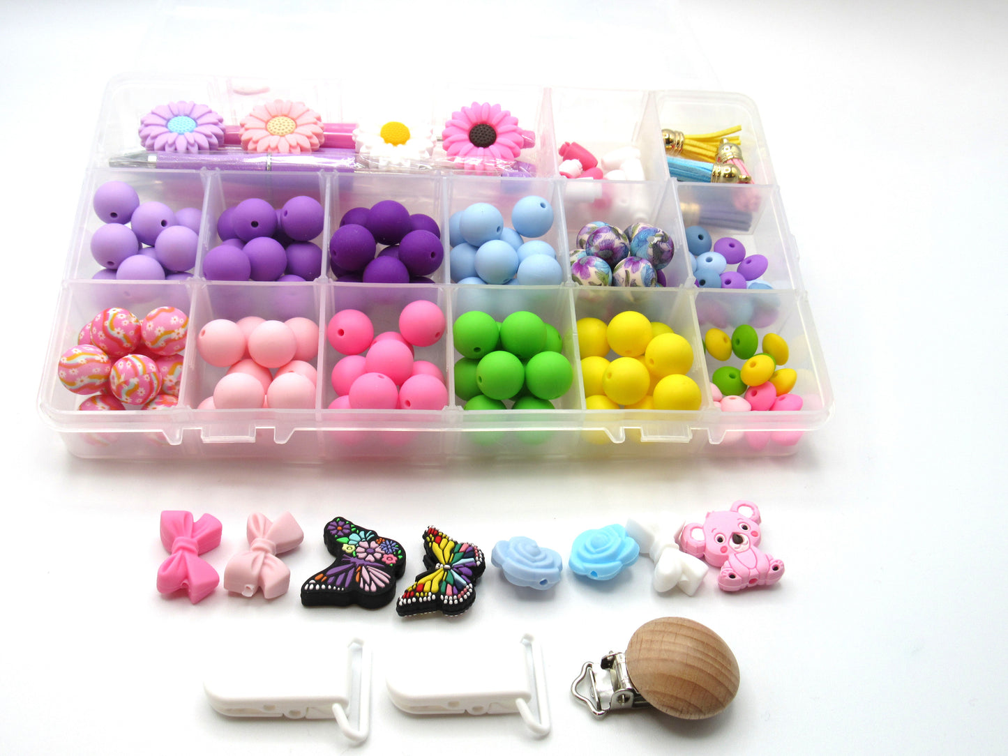 15mm Flower Garden Theme Beads in a Box