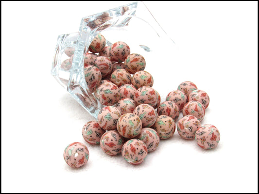 15mm Silicone Cactus Print Silicone Beads - Food Grade Printed Beads for Keychains & Jewelry