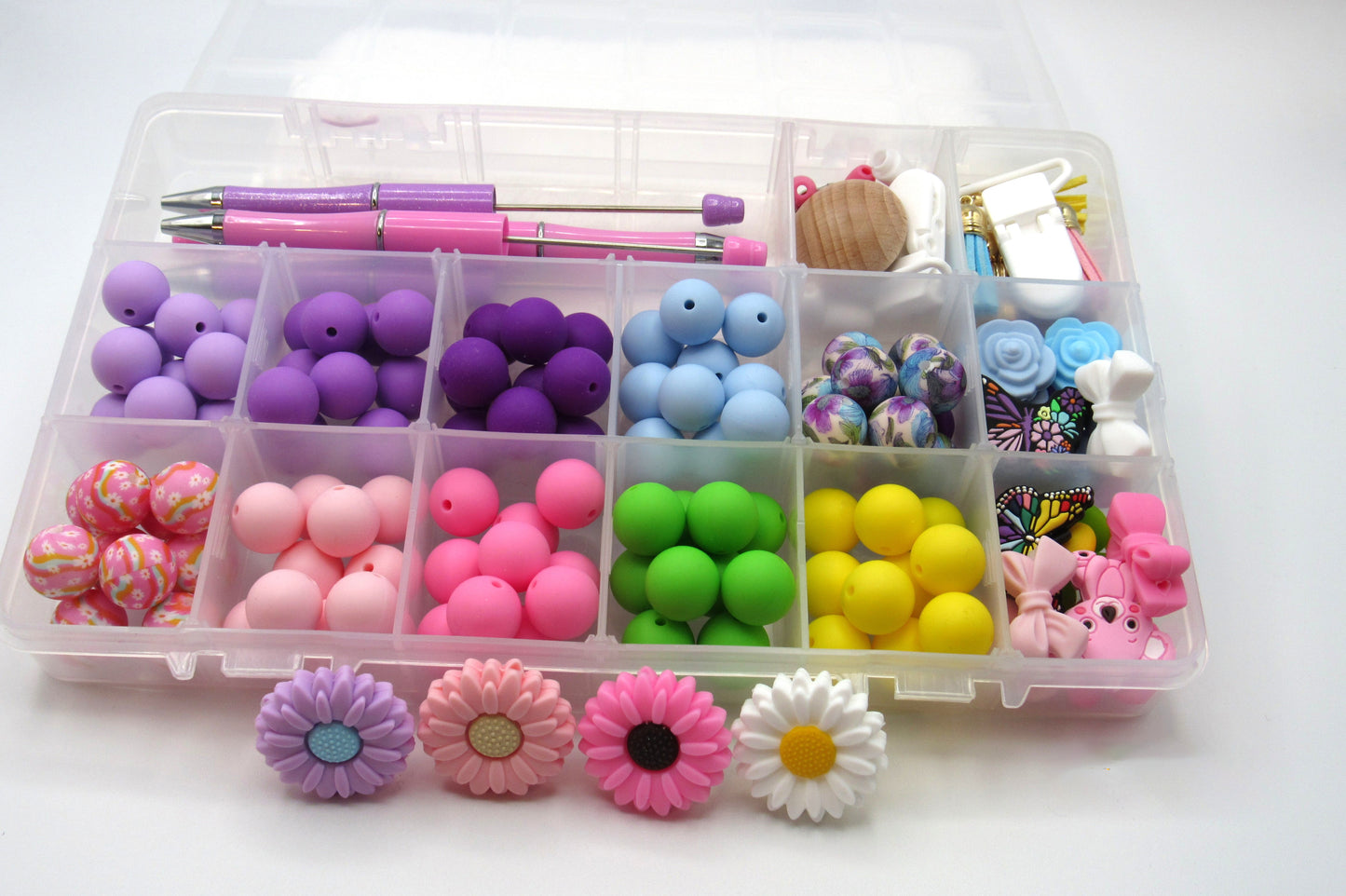15mm Flower Garden Theme Beads in a Box