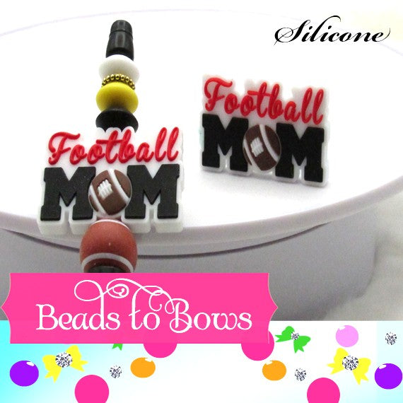 Football Mom Silicone Focal Bead, Teething Bead, Pacifier bead, Key Chain Ornament (Copy) (Copy) (Copy)