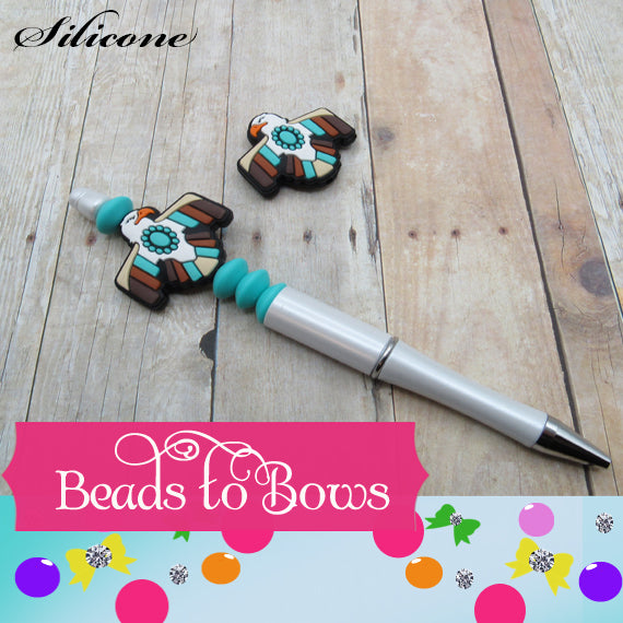 Silicone focal beads Indian Eagle Silicone Focal Bead, Teething Bead, Pacifier bead, Key Chain Ornament, Teething Necklace Bead, Food Grade Silicone