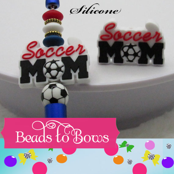 Soccer Mom Silicone Focal Bead, Teething Bead, Pacifier bead, Key Chain Ornament (Copy)