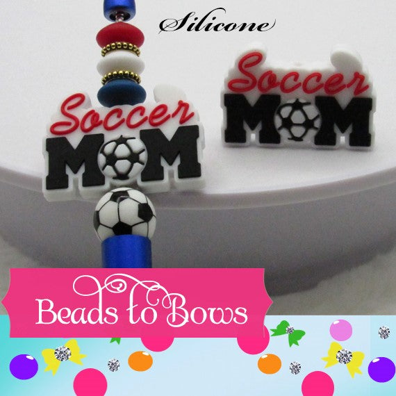 Soccer Mom Silicone Focal Bead, Teething Bead, Pacifier bead, Key Chain Ornament (Copy)