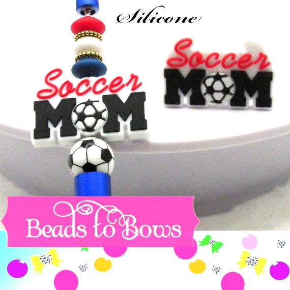 Soccer Mom Silicone Focal Bead, Teething Bead, Pacifier bead, Key Chain Ornament (Copy)