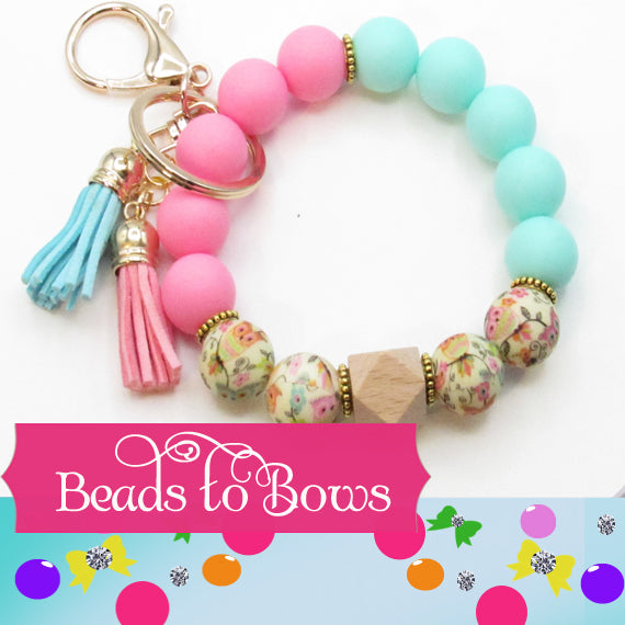 Silicone Key Ring, Key Chain, Moms Gift, Silicone Wristlet, Teacher Gift