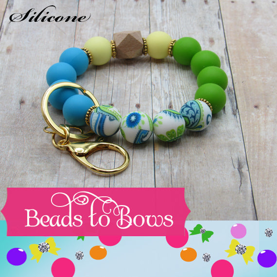 15mm Silicone Key Ring, Key Chain, Moms Gift, Silicone Wristlet, Teacher Gift