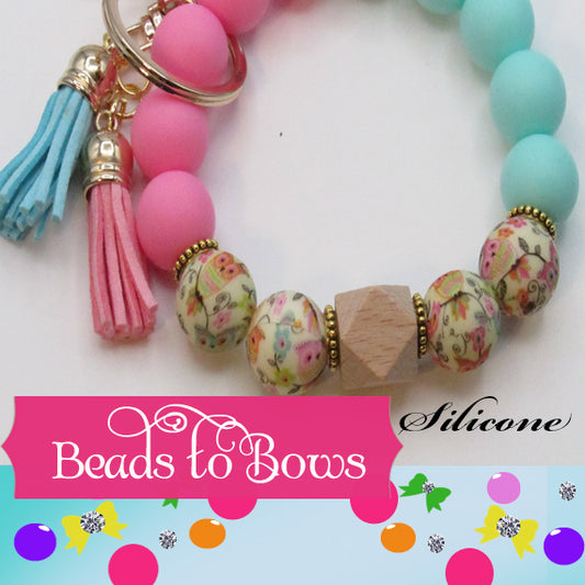 Silicone Key Ring, Key Chain, Moms Gift, Silicone Wristlet, Teacher Gift