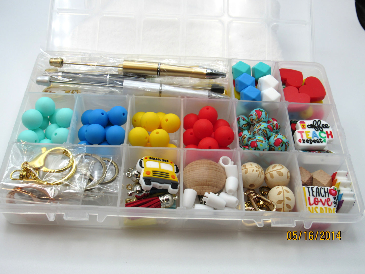 15mm School Teacher Theme Beads in a Box