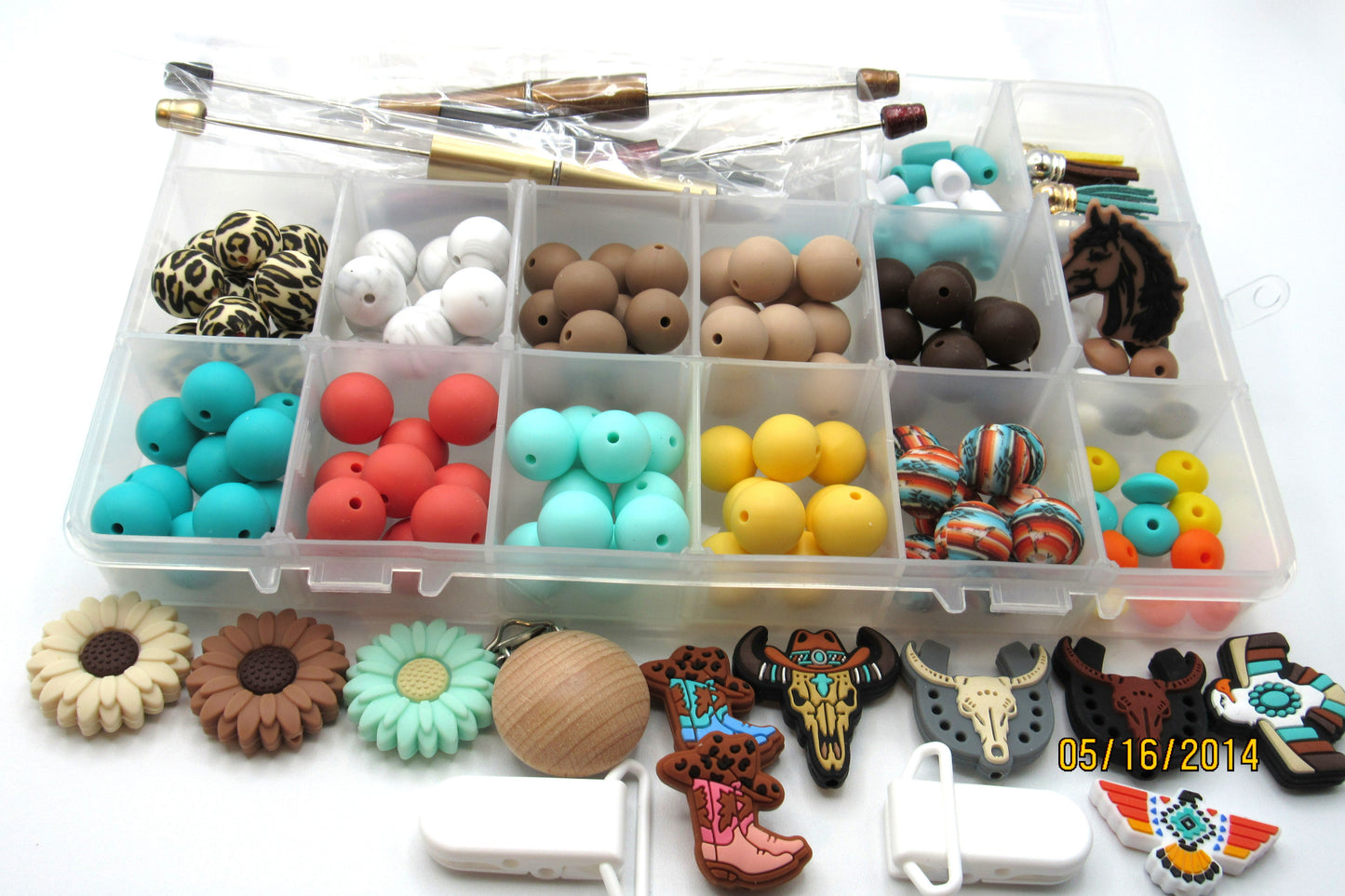 15mm Silicone South Western Theme Bead Mix in a Box  Sale 14.89