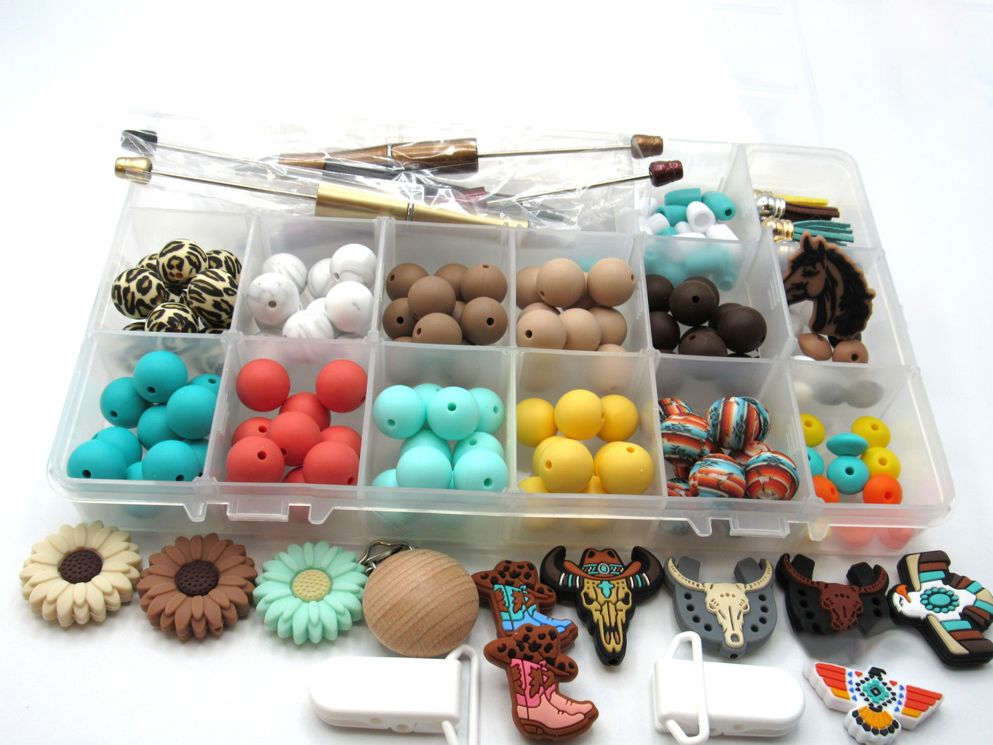 15mm Silicone South Western Theme Bead Mix in a Box  Sale 14.89