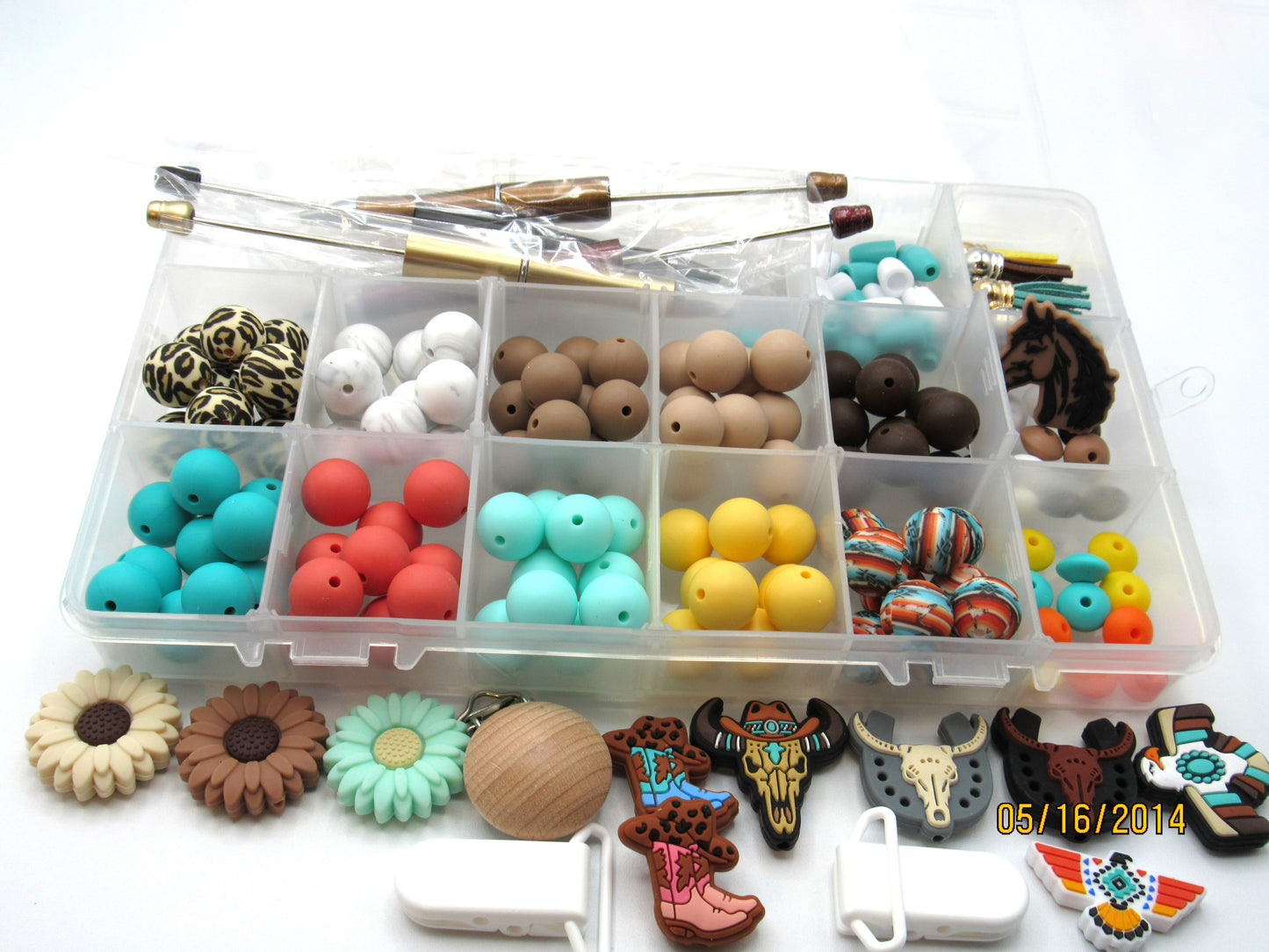 15mm Silicone South Western Theme Bead Mix in a Box  Sale 14.89