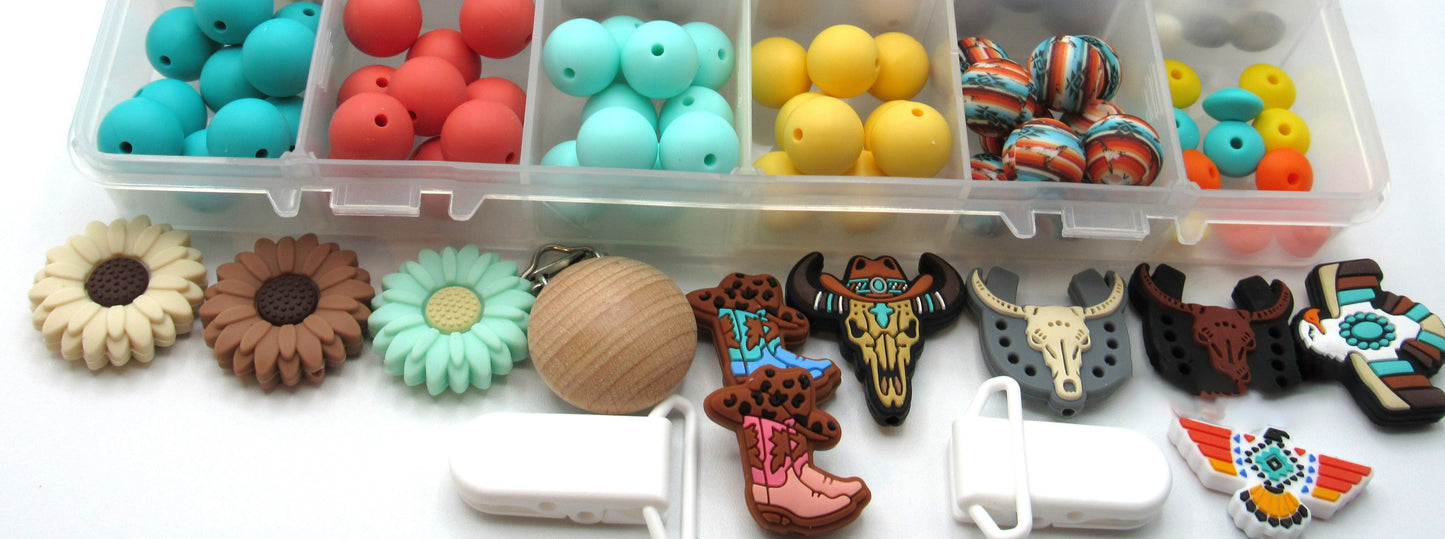 15mm Silicone South Western Theme Bead Mix in a Box  Sale 14.89
