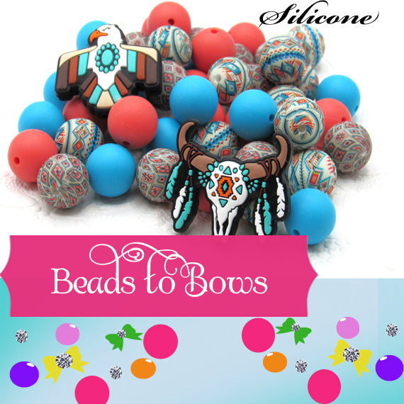 Silicone bead mix, Silicone 15mm Southwestern bead mix,