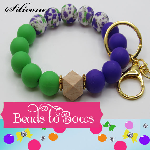 15mm Silicone Key Ring, Key Chain, Moms Gift, Silicone Wristlet, Teacher Gift