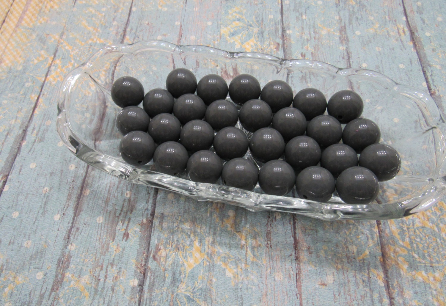 20mm Grey Chunky Bubblegum Beads, Acrylic Beads, Gumball Beads, Chunky Beads, Chunky Necklace Supply Beads,  Bubblegum Jewelry Supply