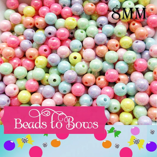 8mm AB Bubblegum Beads, Chunky Bubblegum Beads, Acrylic Beads, Fairy Kawaii Bead, Chunky Bubblegum Bead, Chunky Bead