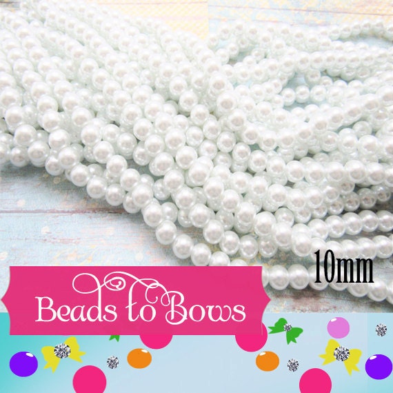 10mm White Glass Pearls, Bubblegum Beads, Chunky pearls, Gumball Pearls, Chunky Bubblegum Necklace Supply, Chunky Necklace Jewelry Supply