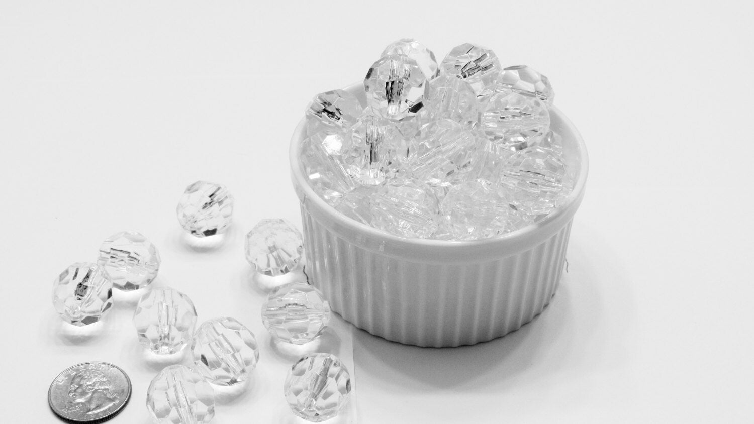 20mm Crystal Clear Hexagon Beads, Bubblegum Beads, Bubblegum Chunky Faceted Transparent Beads, Chunky Necklace Bead Supply, Bubblegum Bead