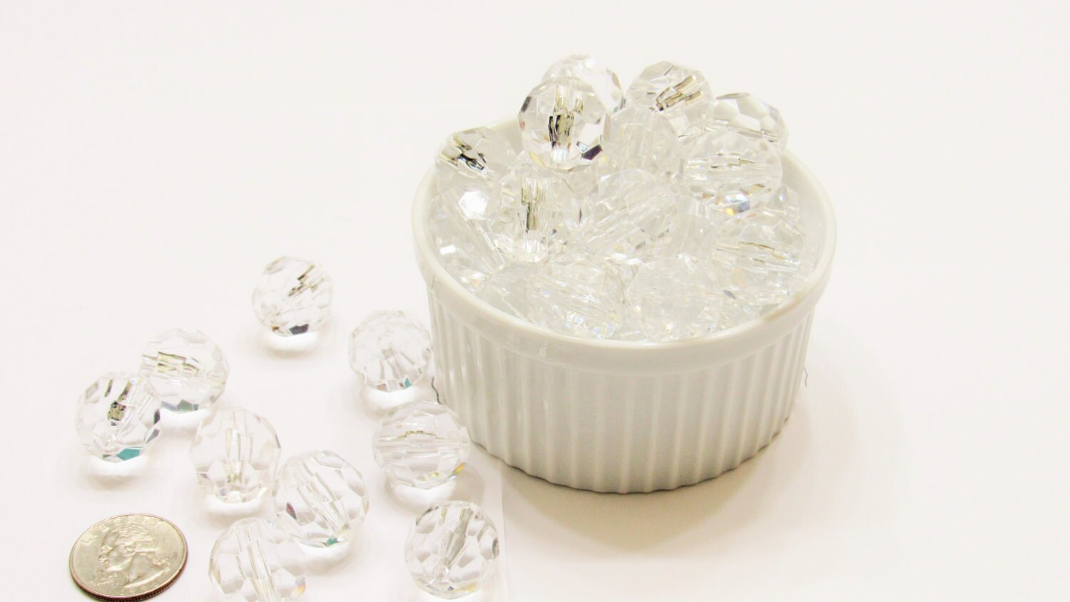 20mm Crystal Clear Hexagon Beads, Bubblegum Beads, Bubblegum Chunky Faceted Transparent Beads, Chunky Necklace Bead Supply, Bubblegum Bead