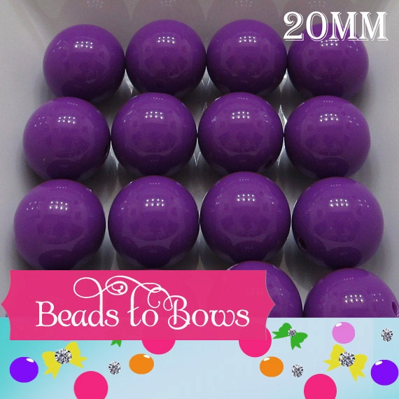 Sale 20mm Violet Chunky Bubblegum Beads, Acrylic Beads Gumball Beads, Chunky Bubblegum beads, Chunky Necklace Supply Beads, Gum Ball Beads