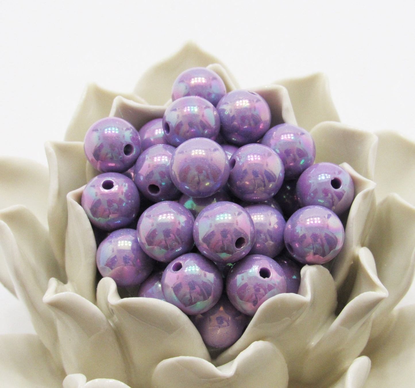 12mm AB Purple Iridescent Bubblegum Bead, Gumball Bead, Chunky Bling Beads, Gumball Bead Chunky Necklace Supply Bead, Rainbow look Bead