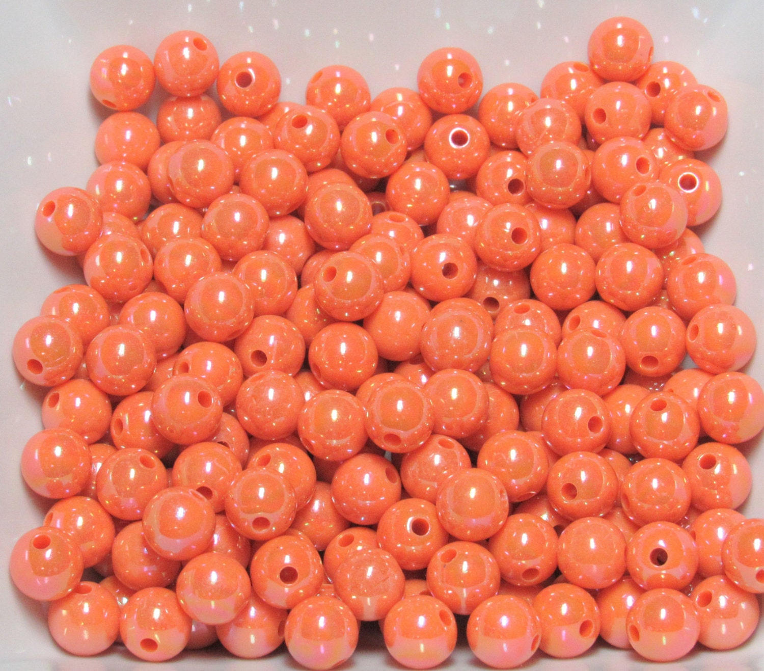 10mm Orange AB Bubblegum Beads, Chunky Bubblegum Beads, Gumball Beads, Acrylic Beads, Fairy Kawaii Bead Chunky Bubblegum Bead Chunky Bead
