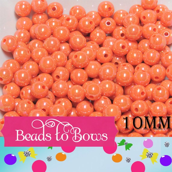 10mm Orange AB Bubblegum Beads, Chunky Bubblegum Beads, Gumball Beads, Acrylic Beads, Fairy Kawaii Bead Chunky Bubblegum Bead Chunky Bead