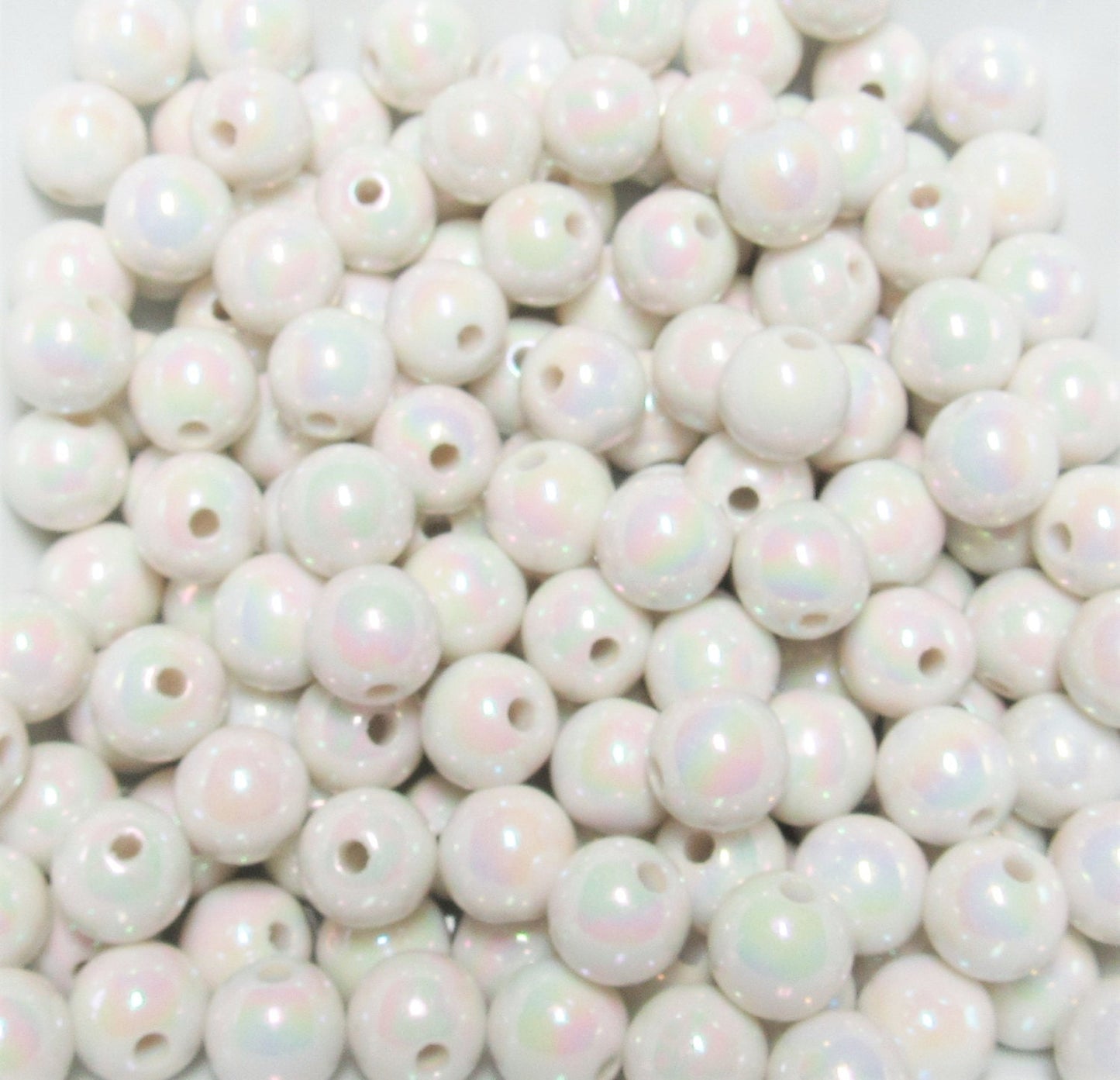 10mm White AB Bubblegum Beads, Chunky Bubblegum Beads, Gumball Beads, Acrylic Beads, Fairy Kawaii Bead Chunky Bubblegum Bead Chunky Bead