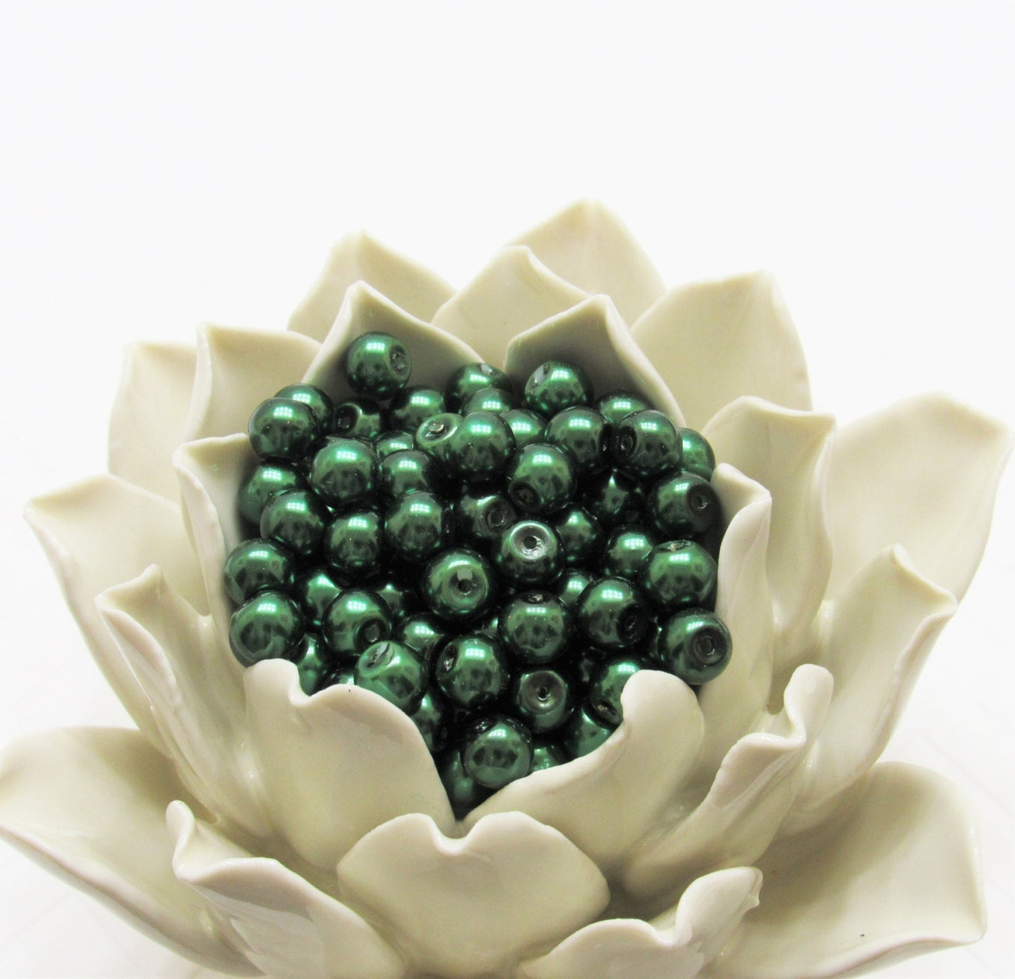 10mm Dark Green Bubblegum Glass Pearls, Bubblegum Pearls, Chunky Pearls, Gumball Pearl Bead, Bubblegum Pearl Necklace Supply, Jewelry  Pearl