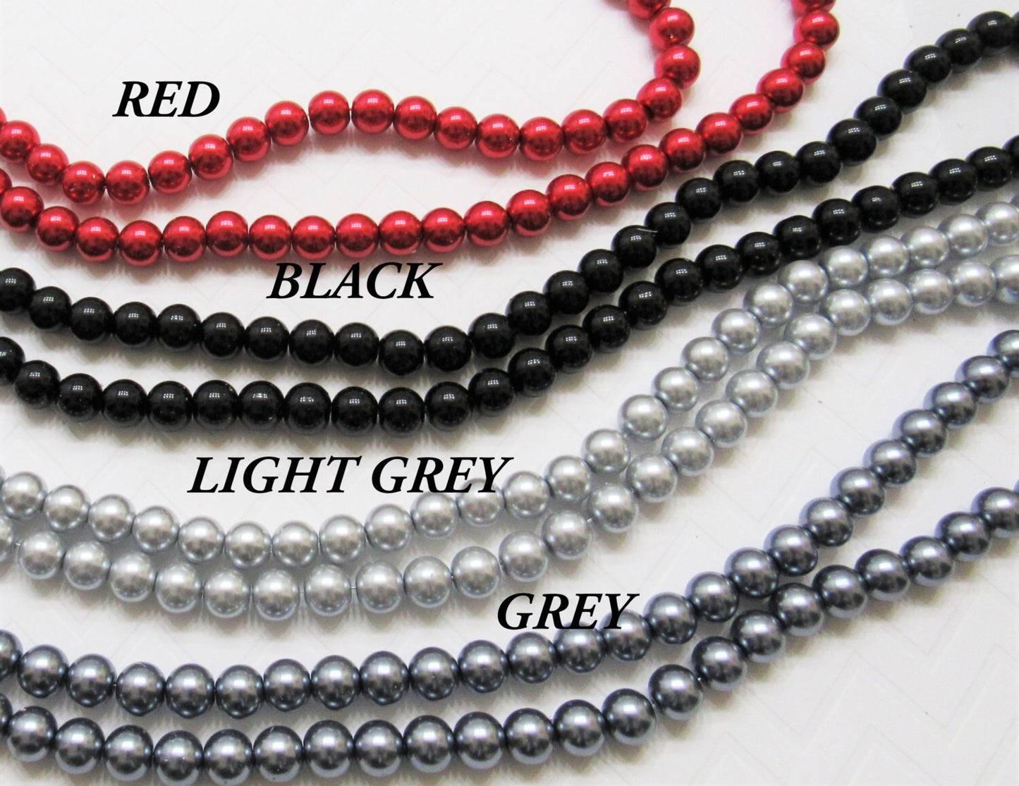 10mm Faux Glass Pearls Red, Black, Light Grey, Grey  Bubblegum Pearls, Chunky Pearls,Gumball Pearl Beads,10mm Bubblegum Necklace Pearl
