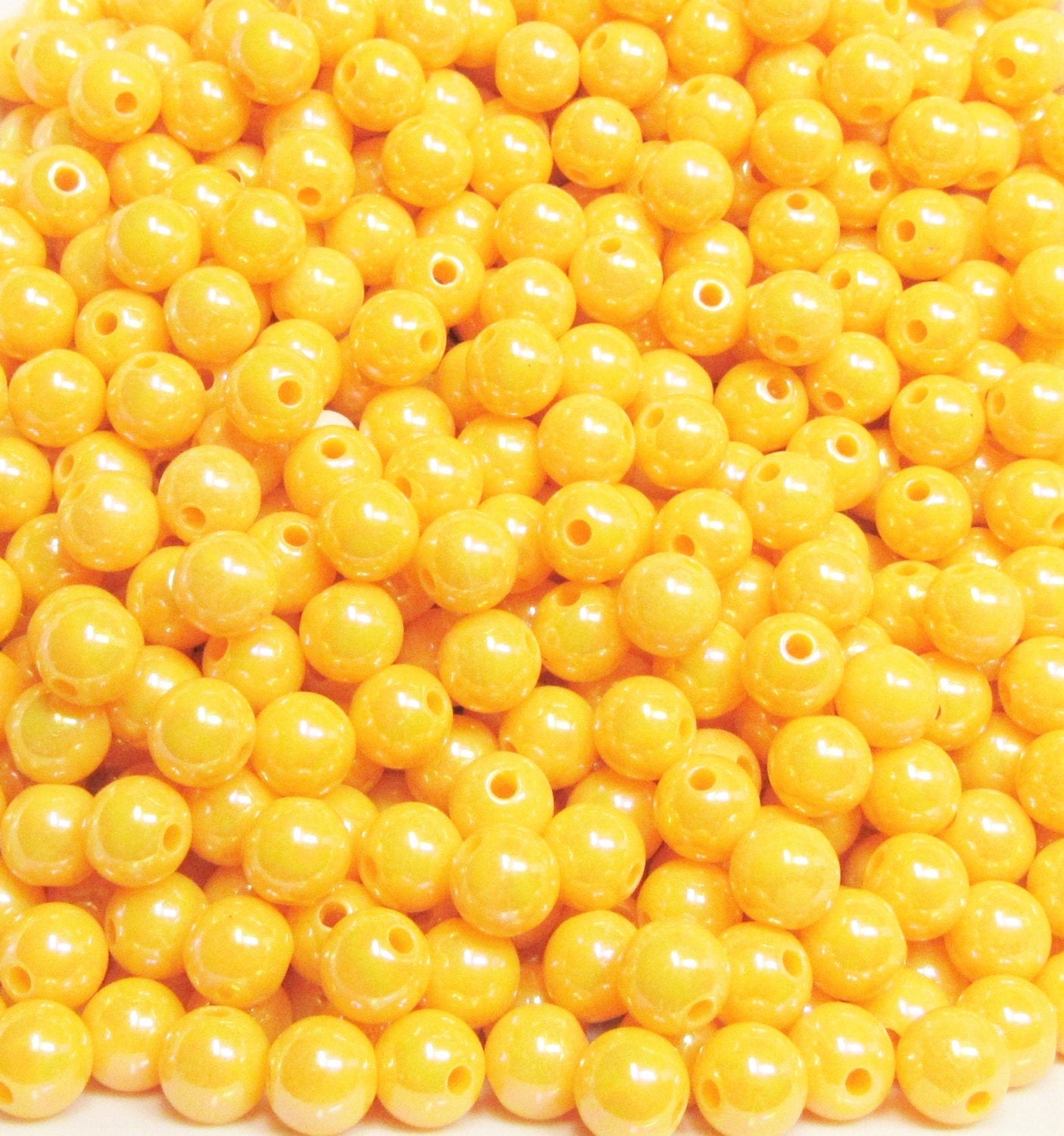 8mm AB Yellow Bubblegum Beads, Aurora Borealis Beads, Gumball Beads, Chunky Necklace Supply, Fairy Kawkii AB Beads, Bubblegum Beads