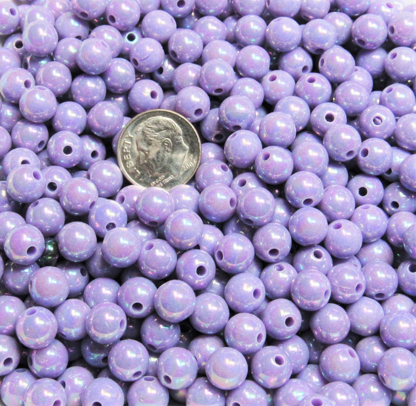 SALE 8mm AB Purple Bubblegum Beads, Aurora Borealis Beads, Gumball Beads, Chunky Necklace Supply, Fairy Kawkii AB Beads, Bubblegum Beads