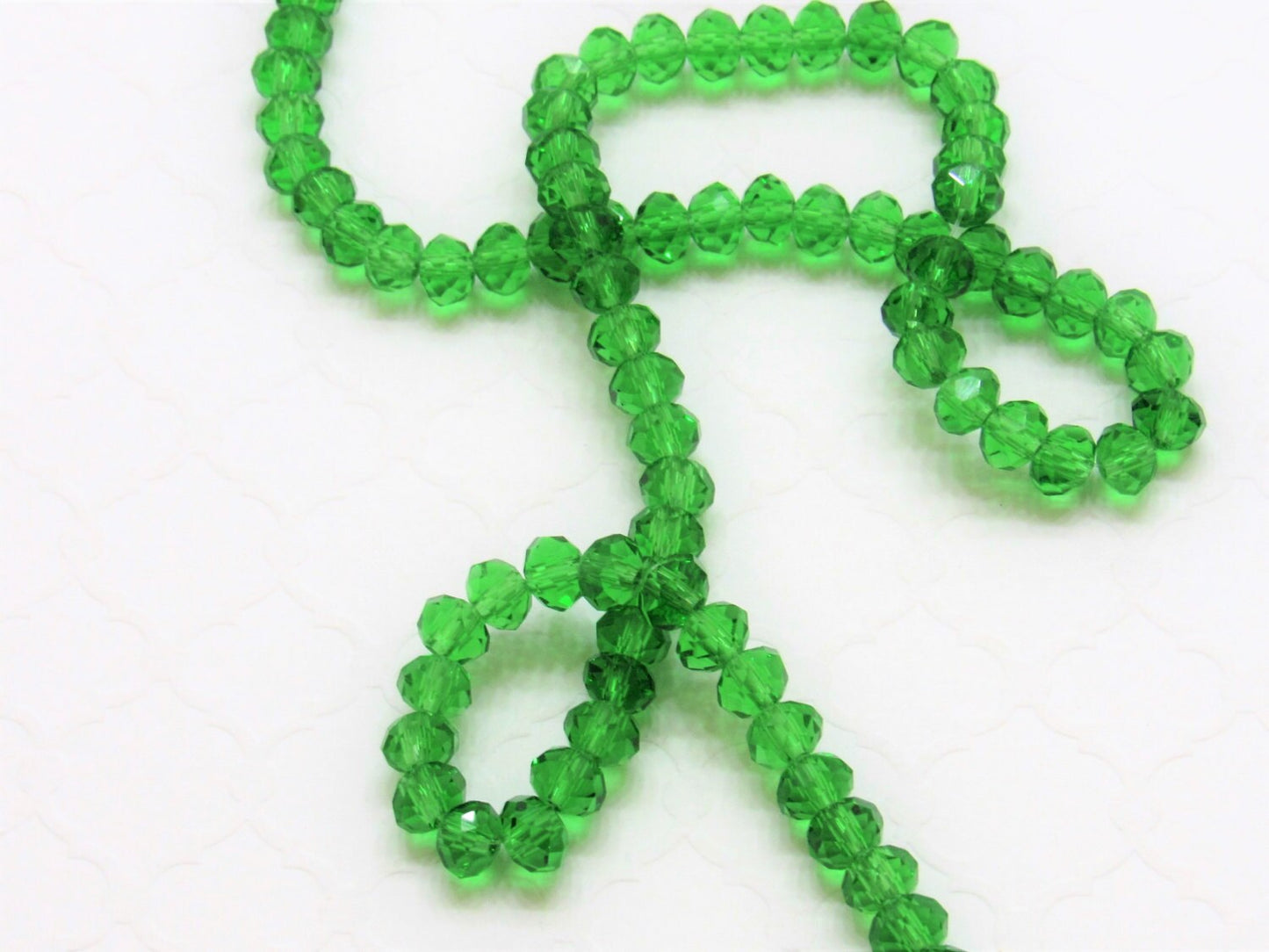6mm X 4mm Green Glass Beads, Green  Imitate Austrian Crystal Beads, Faceted Rondelle Beads, Handmade Glass Beads, Jewelry Supply Beads