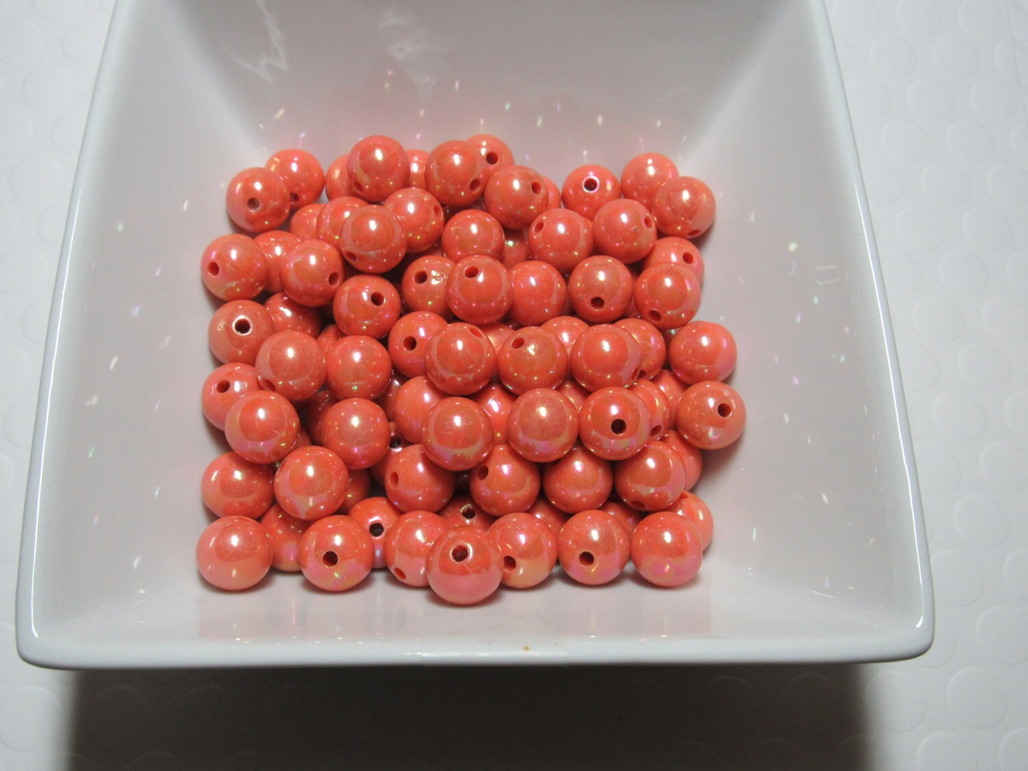 12mm AB Orange Bubblegum Bead, Chunky Gumball Bead, Chunky Round Acrylic Bead, Chunky Bead Supply, Bubblegum Necklace Supply.