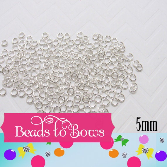 5mm Jump Rings, 100 Closed Unsoldered, Silver Colored 5mm Jump Rings, Jewelry Supply,  Findings, Silver Jump Rings, Beading Supply, Finding