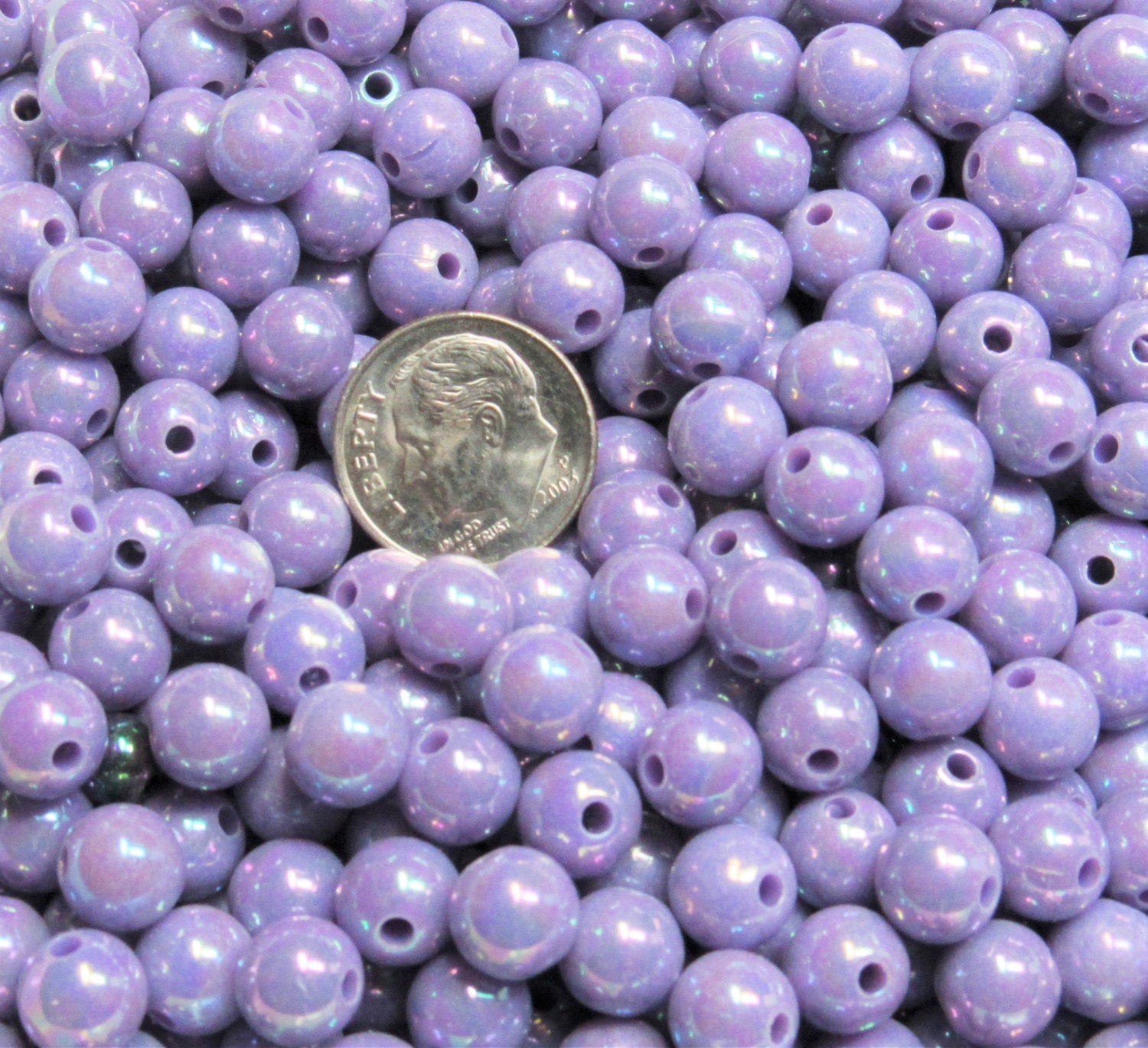 SALE 8mm AB Purple Bubblegum Beads, Aurora Borealis Beads, Gumball Beads, Chunky Necklace Supply, Fairy Kawkii AB Beads, Bubblegum Beads
