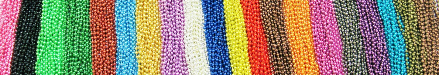 50 Colored 24 in. Ball Chain Necklaces, Pendant Chains, Dog Tag Chains, Necklace Chains, 24 Inch Gunmetal, Antique Brass, Silver Ball Chains