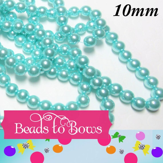 10mm Cyan Blue Bubblegum Pearls, Chunky Pearls, Glass Pearls, Gumball Pearls, Bubblegum Necklace Supply Bead, Jewelry Supply,  Supply