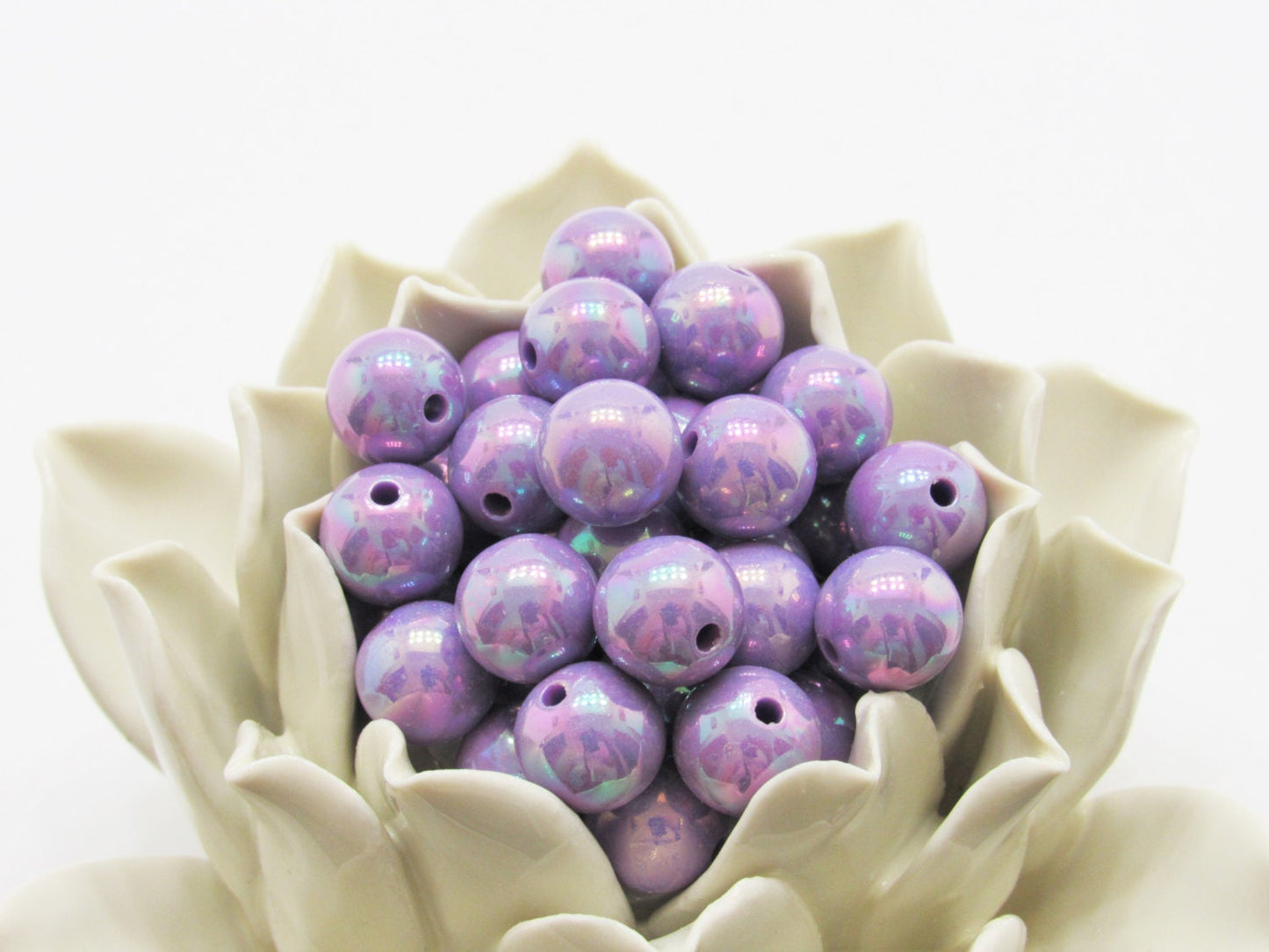 12mm AB Purple Iridescent Bubblegum Bead, Gumball Bead, Chunky Bling Beads, Gumball Bead Chunky Necklace Supply Bead, Rainbow look Bead