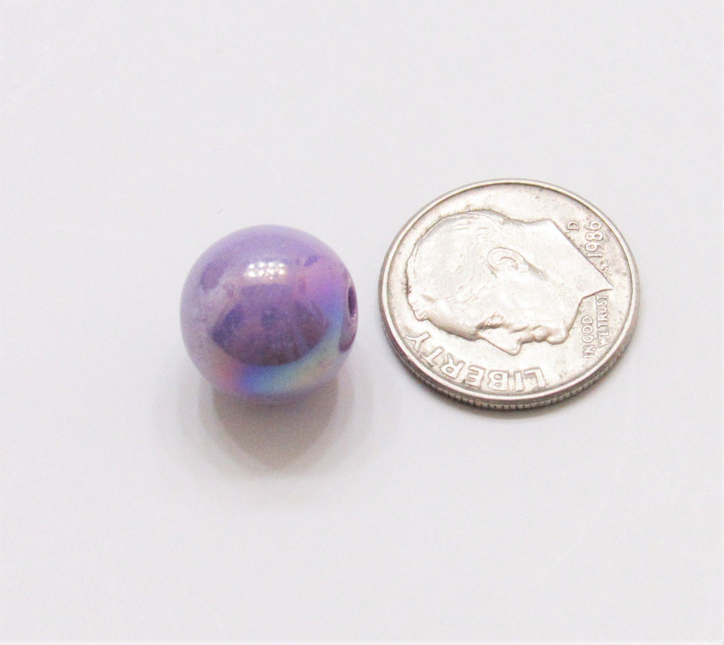 12mm AB Purple Iridescent Bubblegum Bead, Gumball Bead, Chunky Bling Beads, Gumball Bead Chunky Necklace Supply Bead, Rainbow look Bead